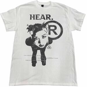 Hear Riot Grrl Tee - Punk-Inspired White Cotton Tee With A Rebellious Vibe